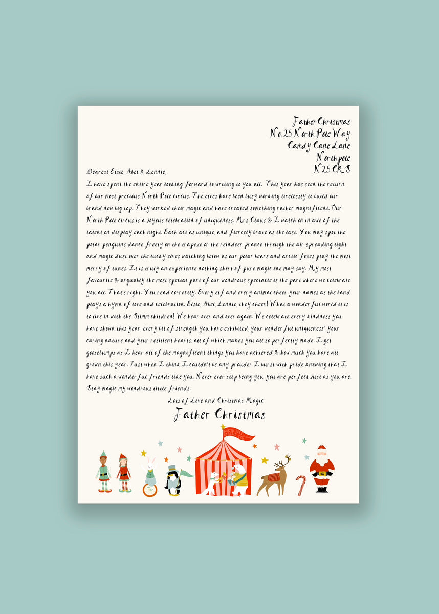 2023 Personalised Sibling Santa / Father Christmas Letter Abel and