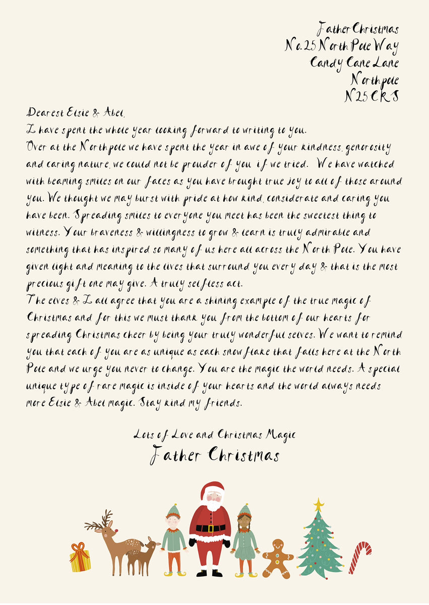 2022 BACK LETTER Personalised Sibling Santa / Father Christmas Letter