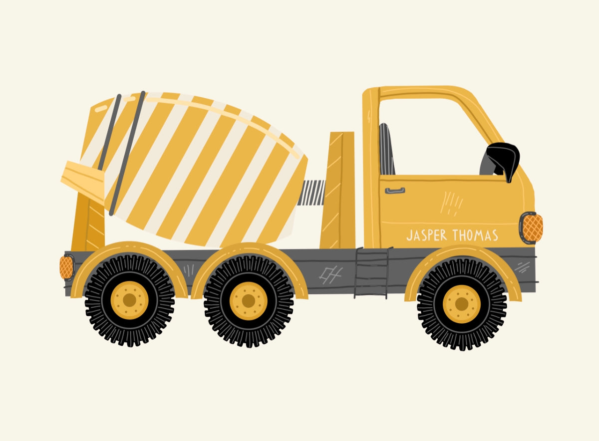 Personalised Cement Mixer Art Print Abel and The Label