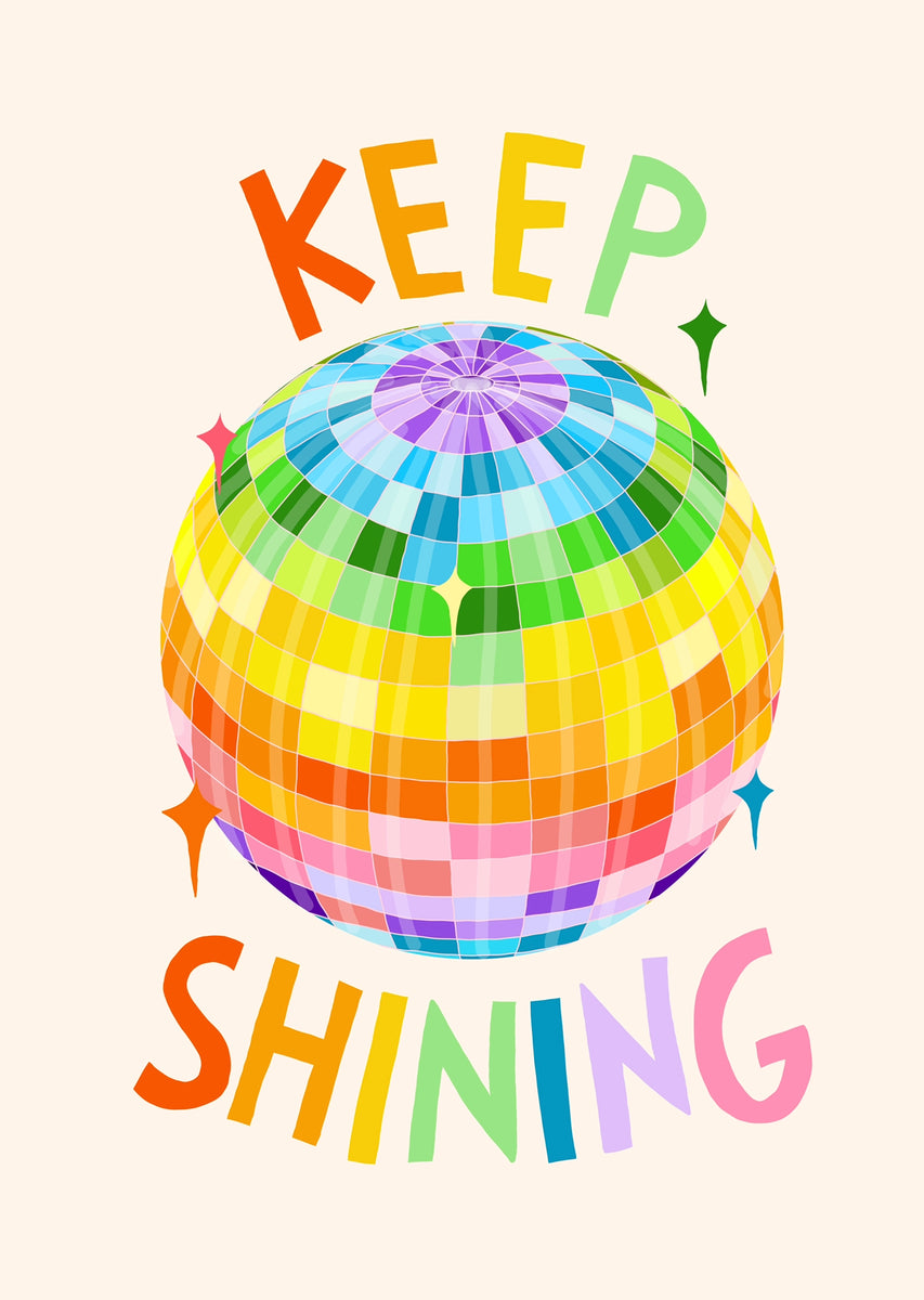 Sunburst Disco Ball Print — Not Sorry Art