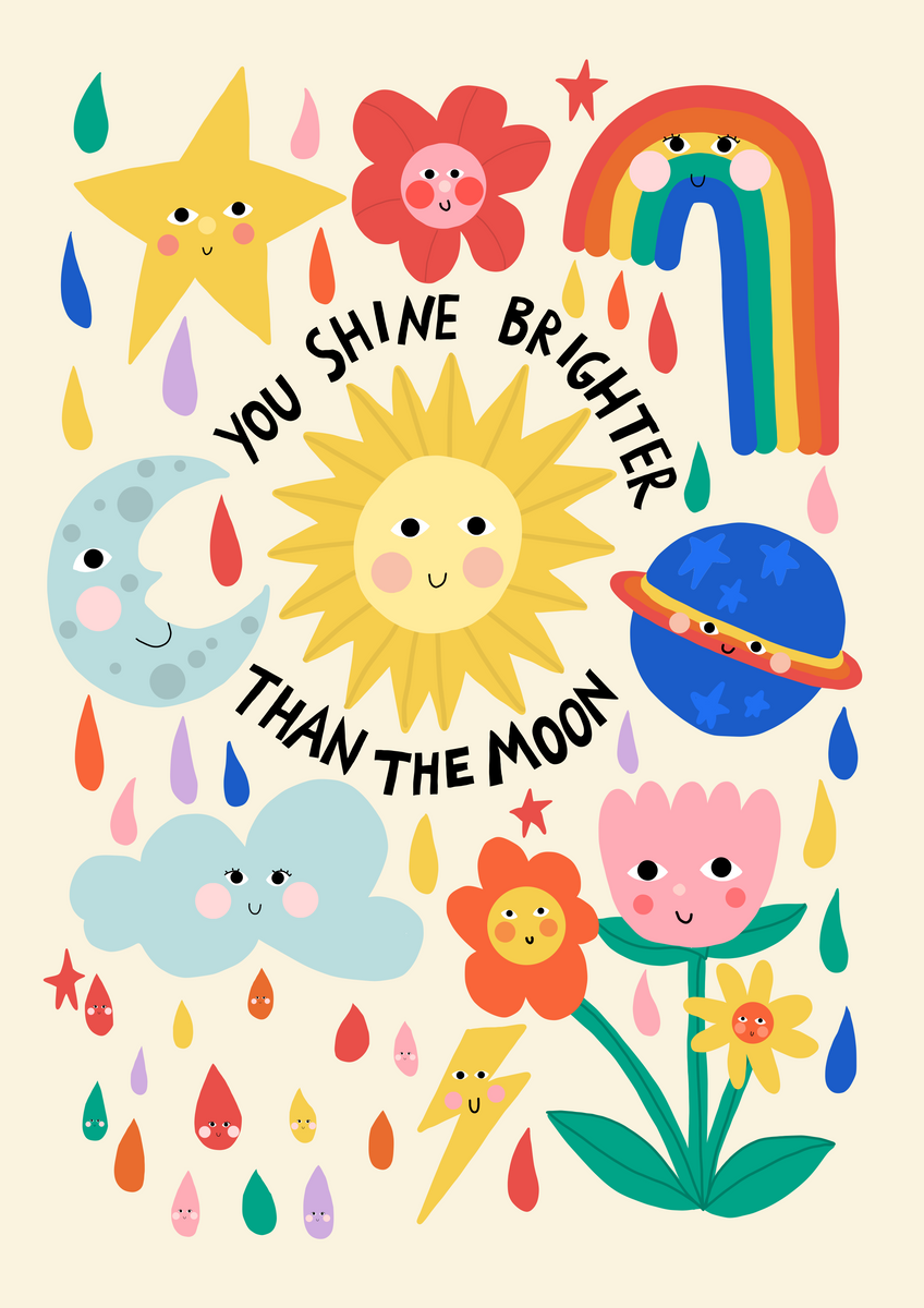 You shine brighter than the moon Art Print – Abel and The Label