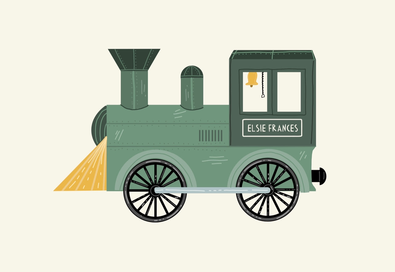 Personalised Steam Train Art Print – Abel and The Label