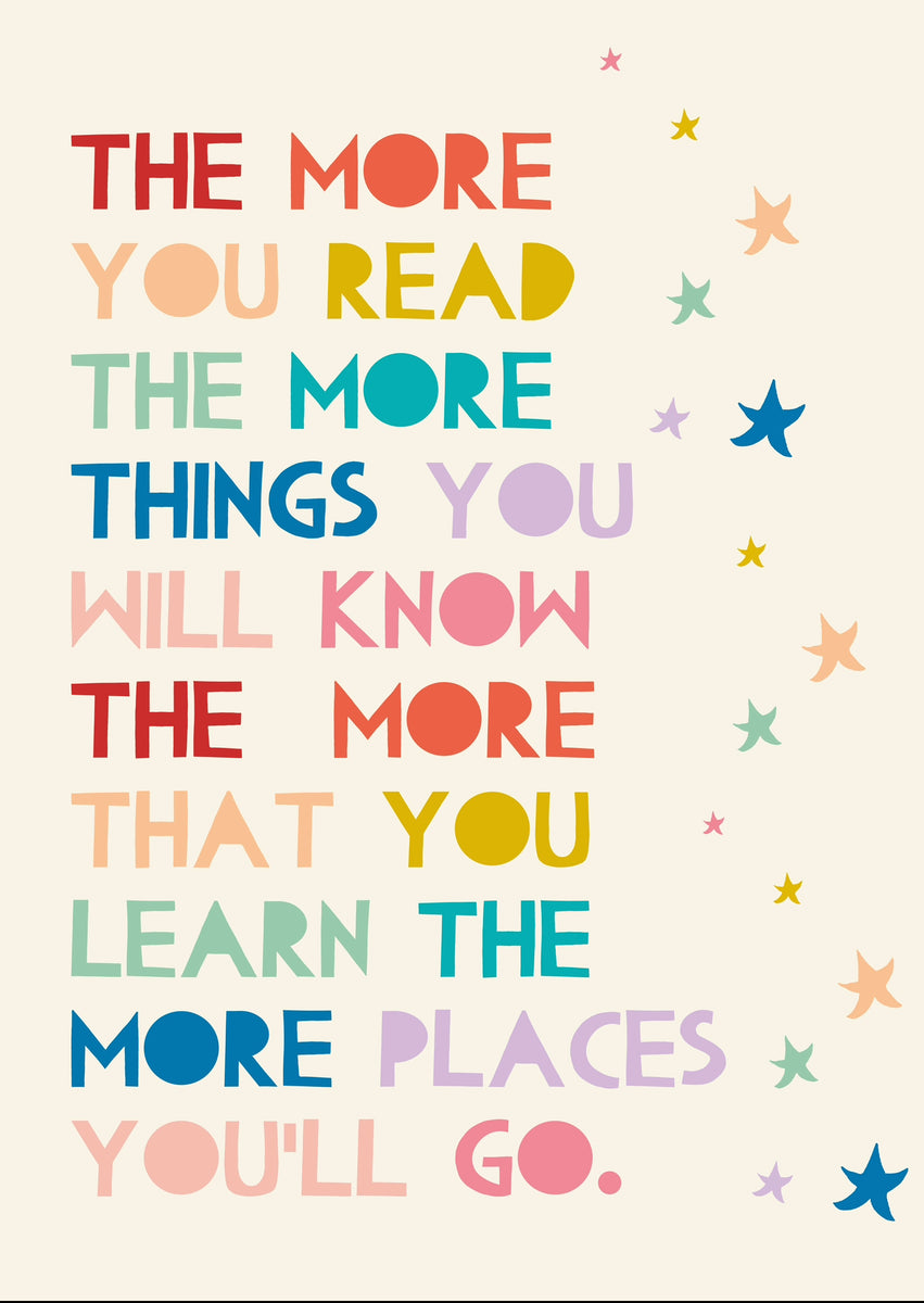 The More You Read Dr Seuss Art Print – Abel and The Label